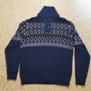 Patterned Shawl Collar Pullover